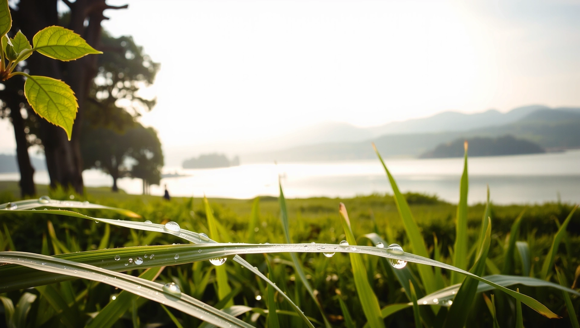 Spokojny naturalny krajobraz z subtelnymi elementami związanymi ze zdrowiem, symbolizujący harmonię i witalność.